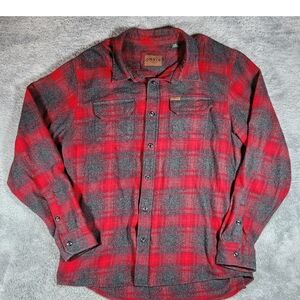 Orvis Classic Collection Flannel Shirt Men's Size XL Red Plaid Long Sleeve